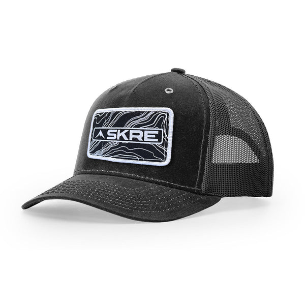 Black Topo Trucker Hat | Skre Gear