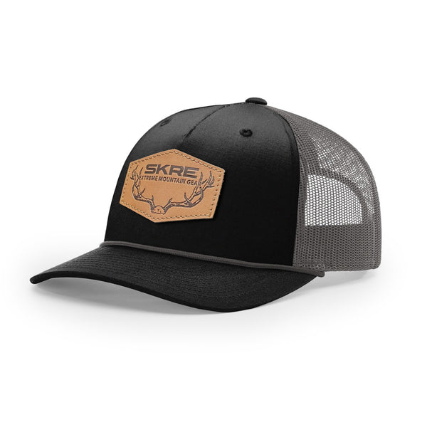 Skre Leather Patch Trucker Hat with Rope