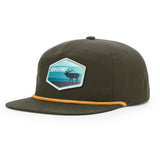 Blue Elk Patch Flat Brim with Rope