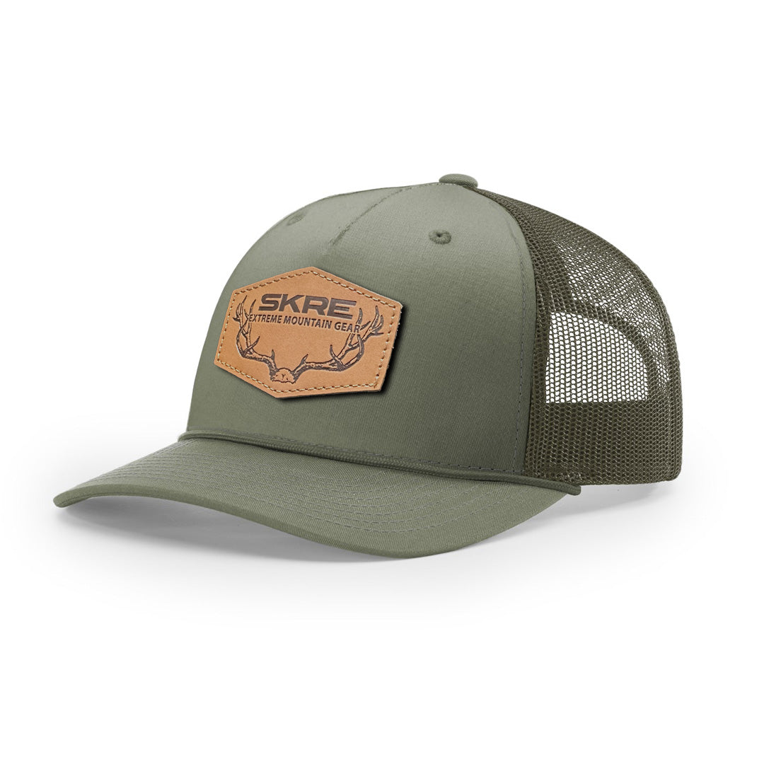 Skre Leather Patch Trucker Hat with Rope