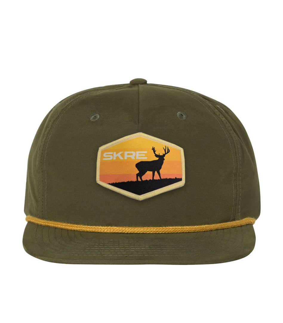 Mule Deer Sunset Patch Hat - Flat Brim | Skre Gear