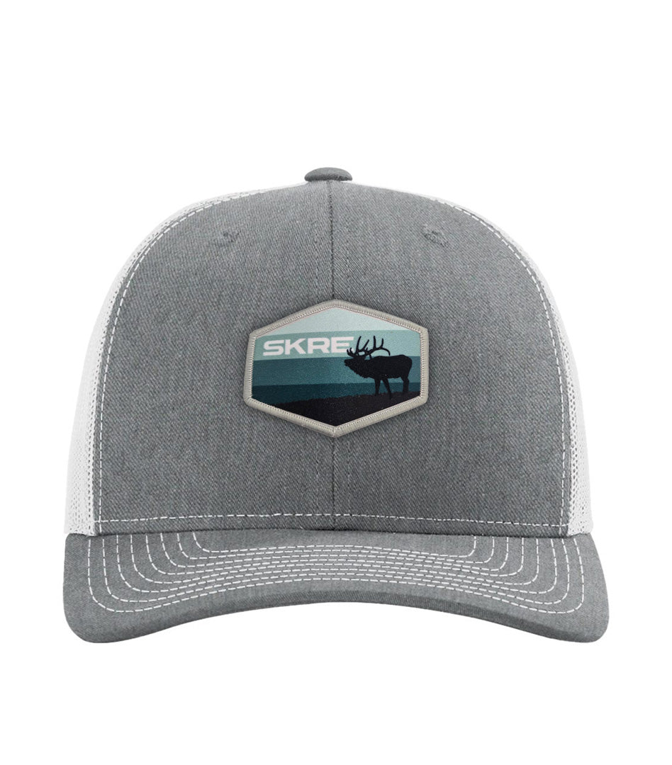 Trucker Blue Elk patch hat | Skre Gear