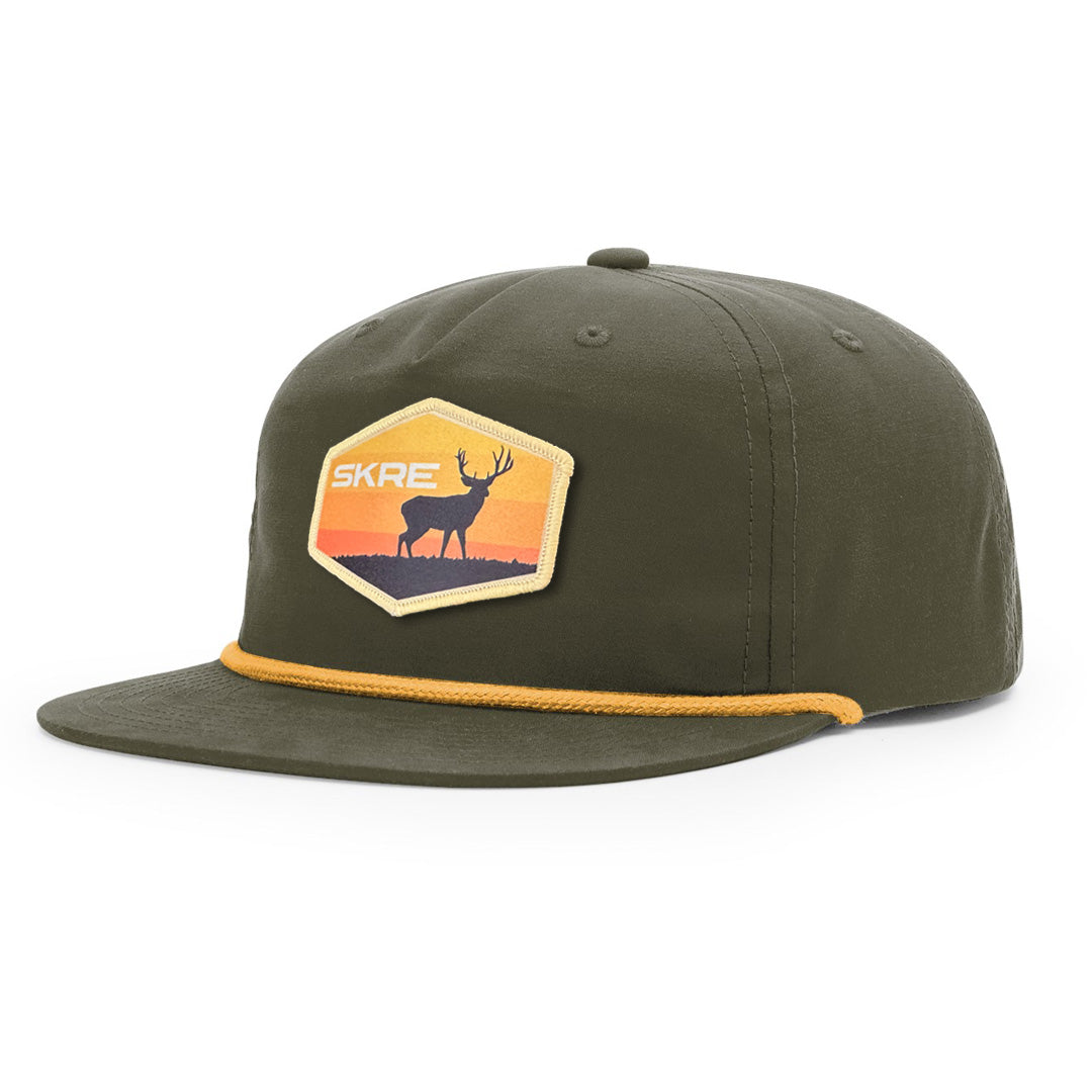 Yellow Deer Patch Flat Brim with Rope